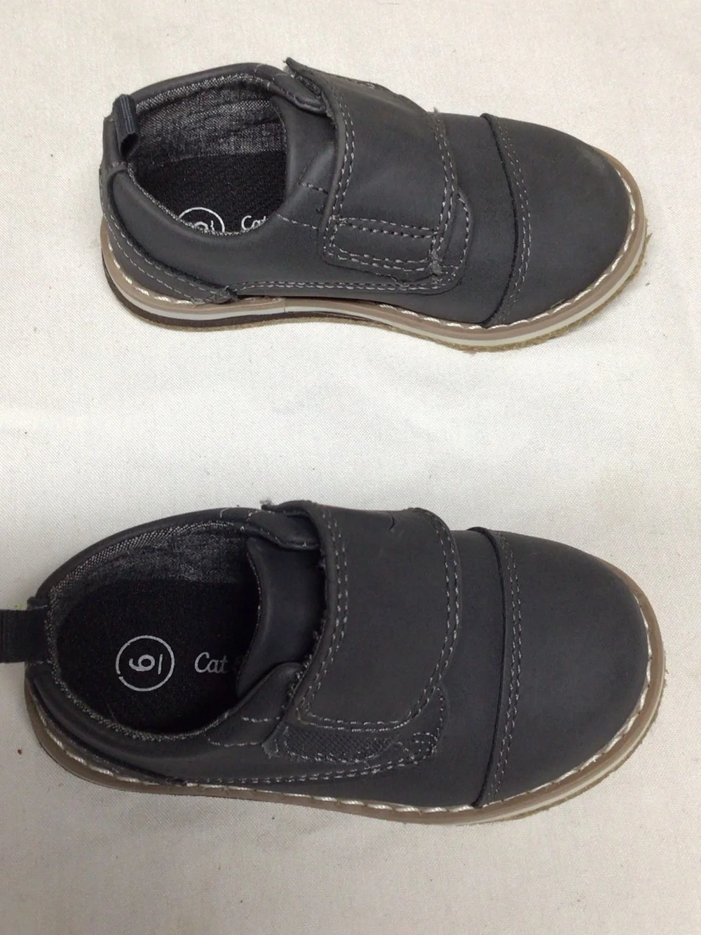 Cat & Jack Black Kids Dress Shoes with Tan Soles